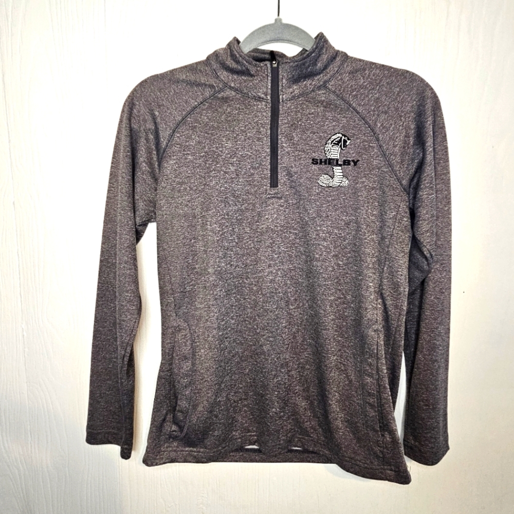 Shelby Cobra Logo Devon and Jones Gray Quarter-Zip Pullover Women's Small